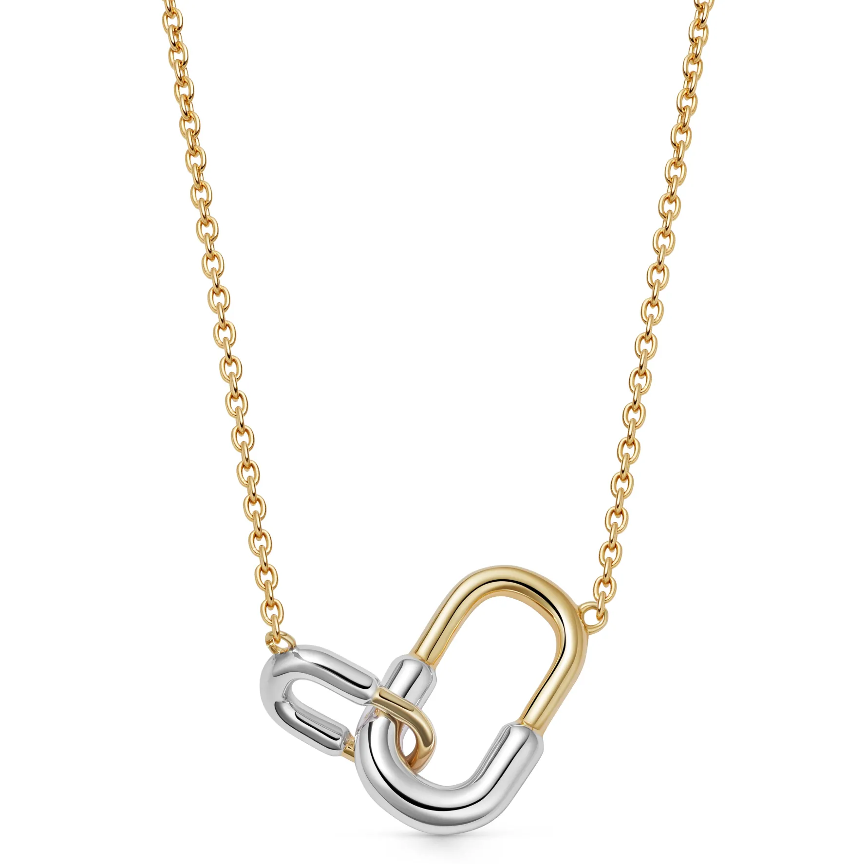 Astley Clarke Aurora U-Hoop Link 18ct Yellow Gold Vermeil and Silver Necklace