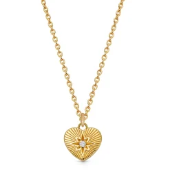 Astley Clarke Biography 18ct Yellow Gold Vermeil White Sapphire Heart Pendant
