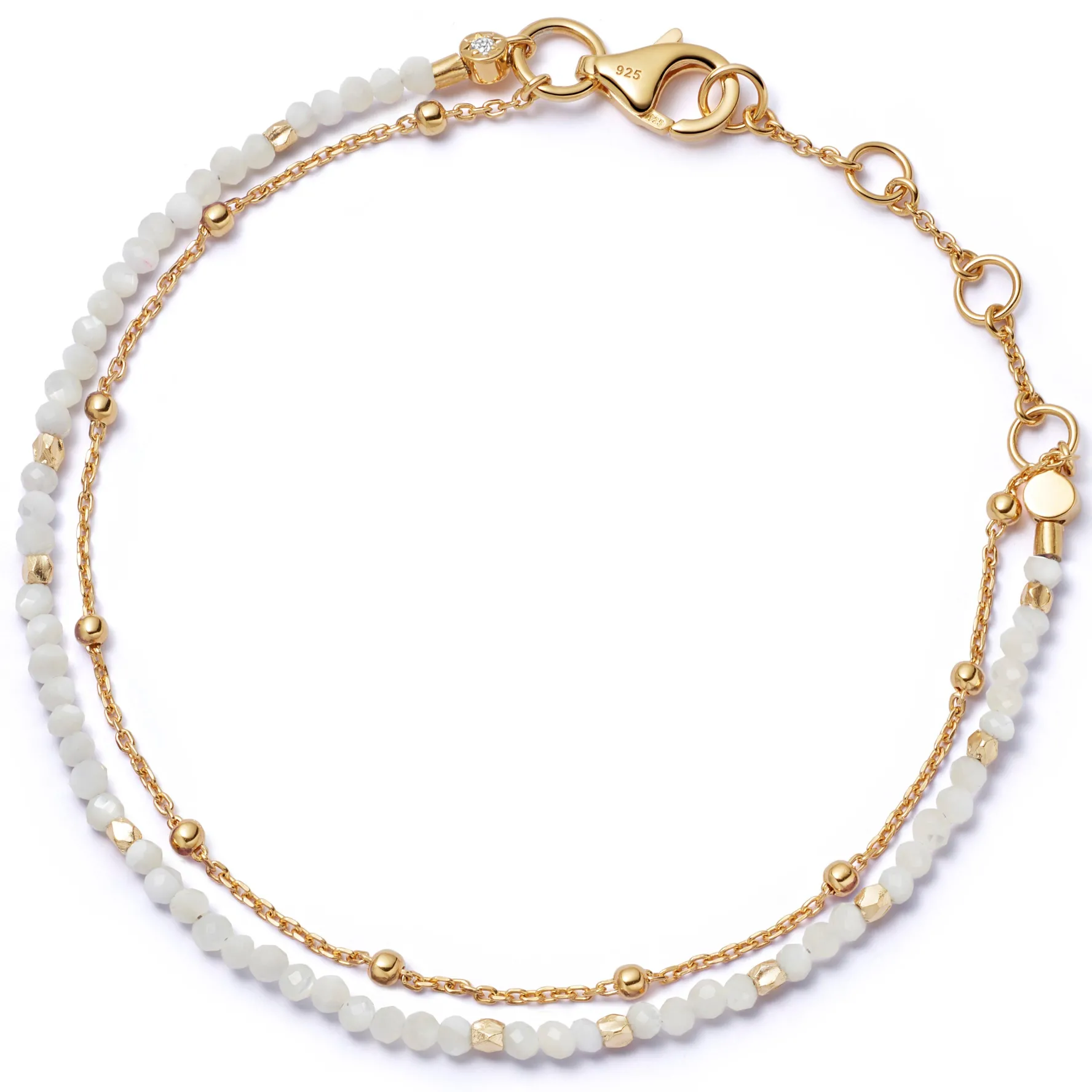 Astley Clarke Biography 18ct Yellow Gold Vermeil Mother of Pearl Bracelet