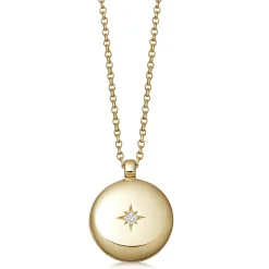 Astley Clarke Biography 18ct Yellow Gold Vermeil White Sapphire Locket