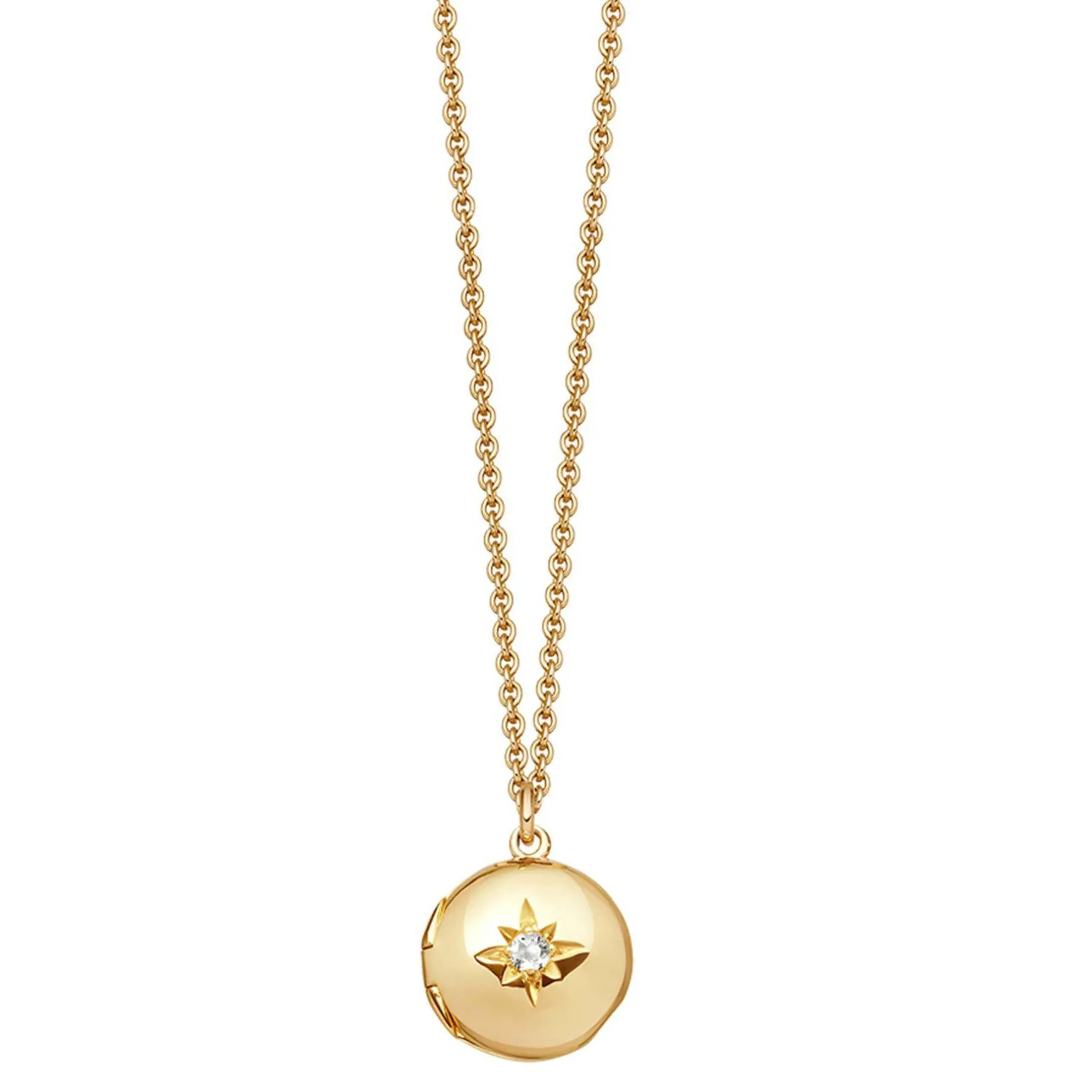 Astley Clarke Biography 18ct Yellow Gold Vermeil White Sapphire Mini Locket