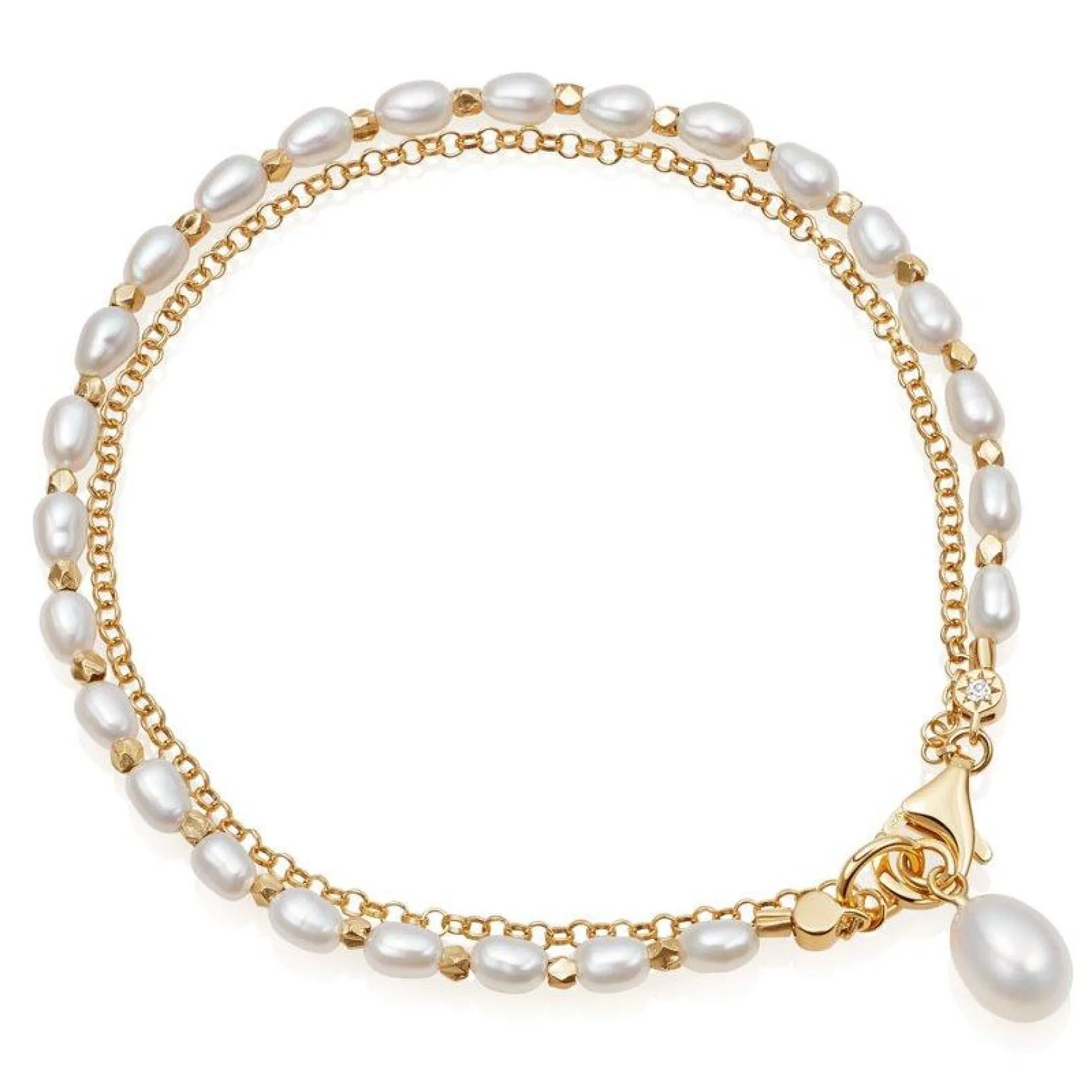 Astley Clarke 18ct Yellow Gold Vermeil Freshwater Pearl Bracelet