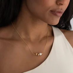 Astley Clarke Floe 18ct Yellow Gold Vermeil Freshwater Pearl Necklace
