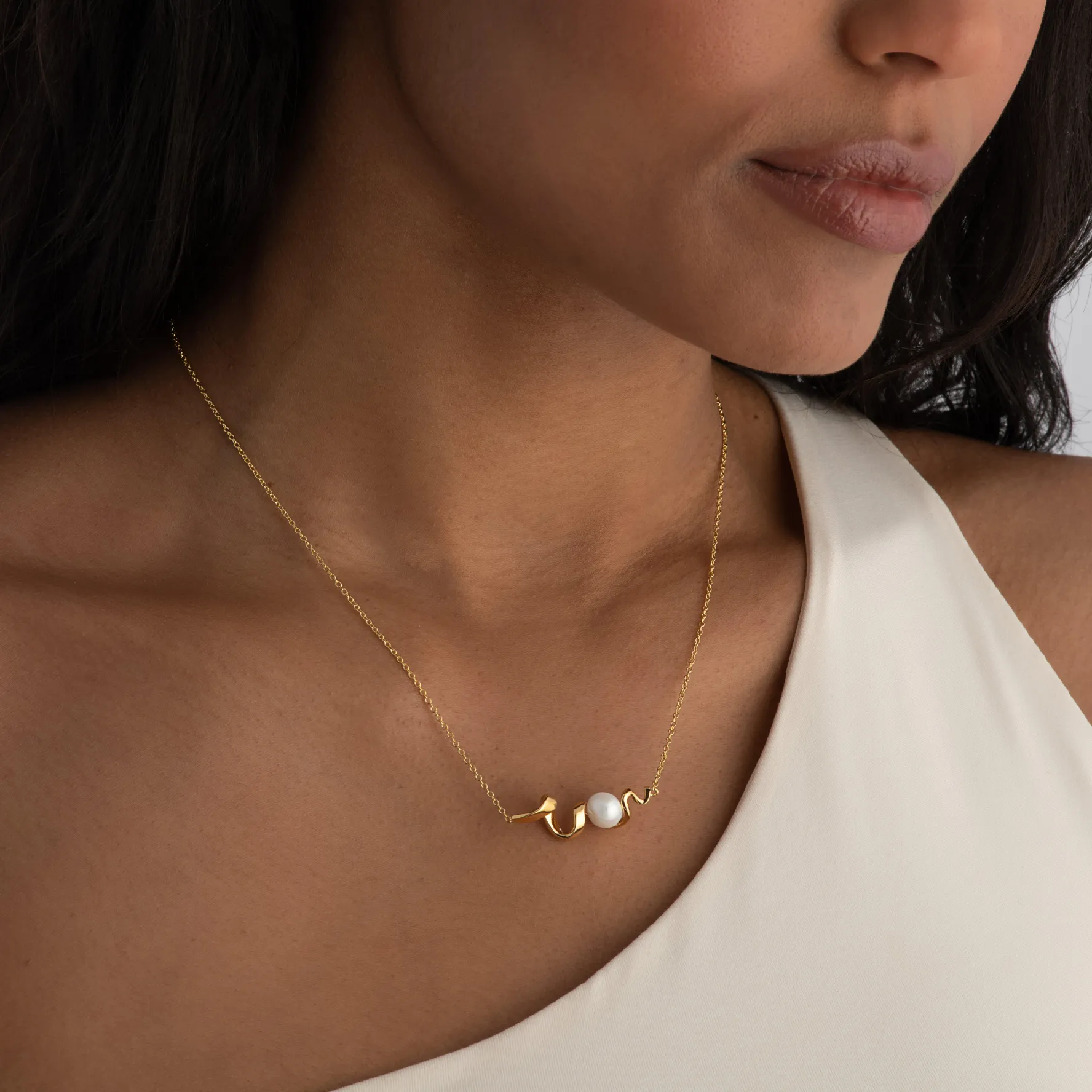 Astley Clarke Floe 18ct Yellow Gold Vermeil Freshwater Pearl Necklace