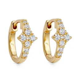 Astley Clarke Luna 18ct Yellow Gold Vermeil White Sapphire Huggie Earrings