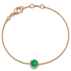 Astley Clarke Luna 18ct Yellow Gold Vermeil Green Chalcedony Bracelet