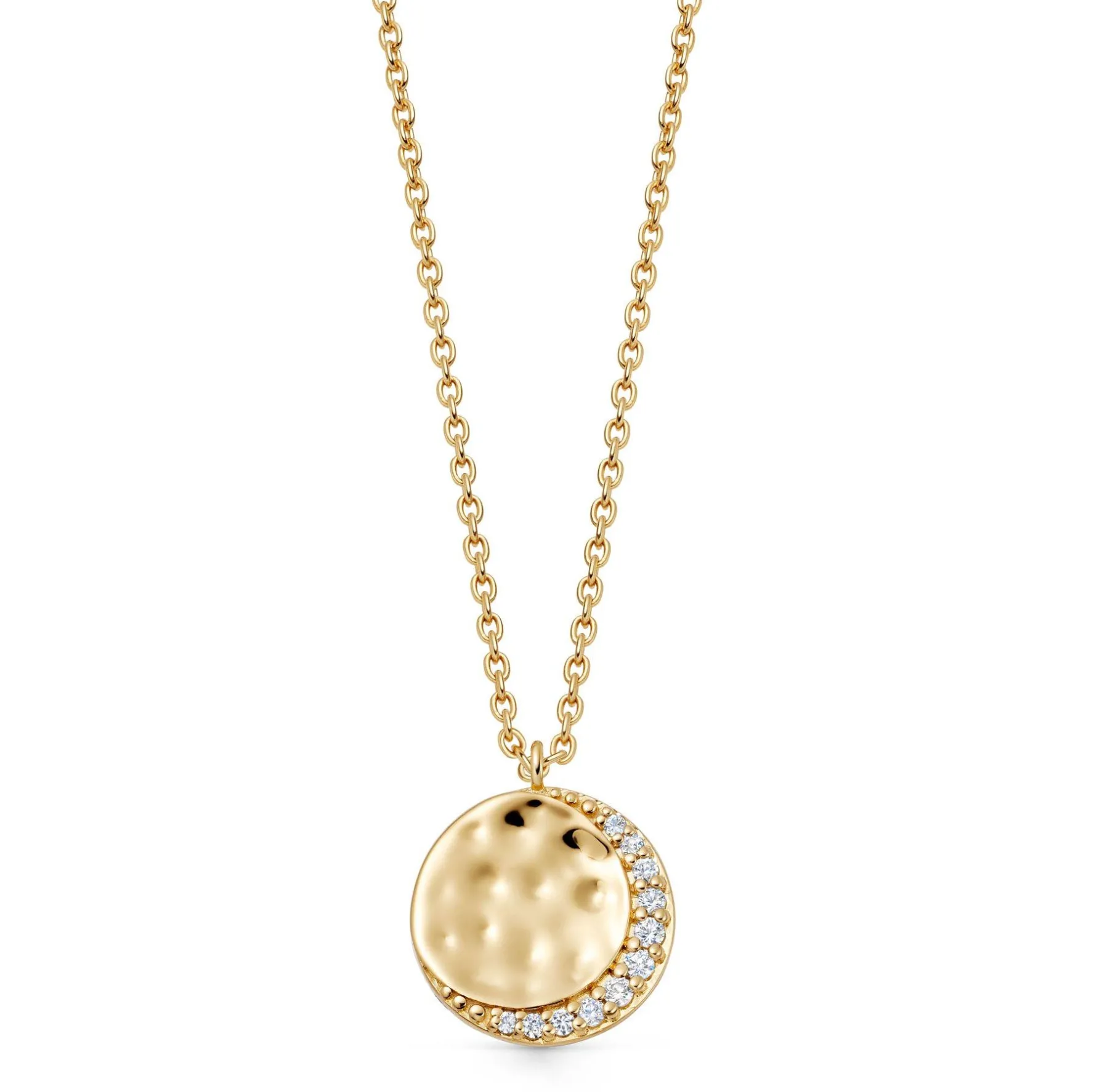 Astley Clarke Luna 18ct Yellow Gold Vermeil White Sapphire Pendant