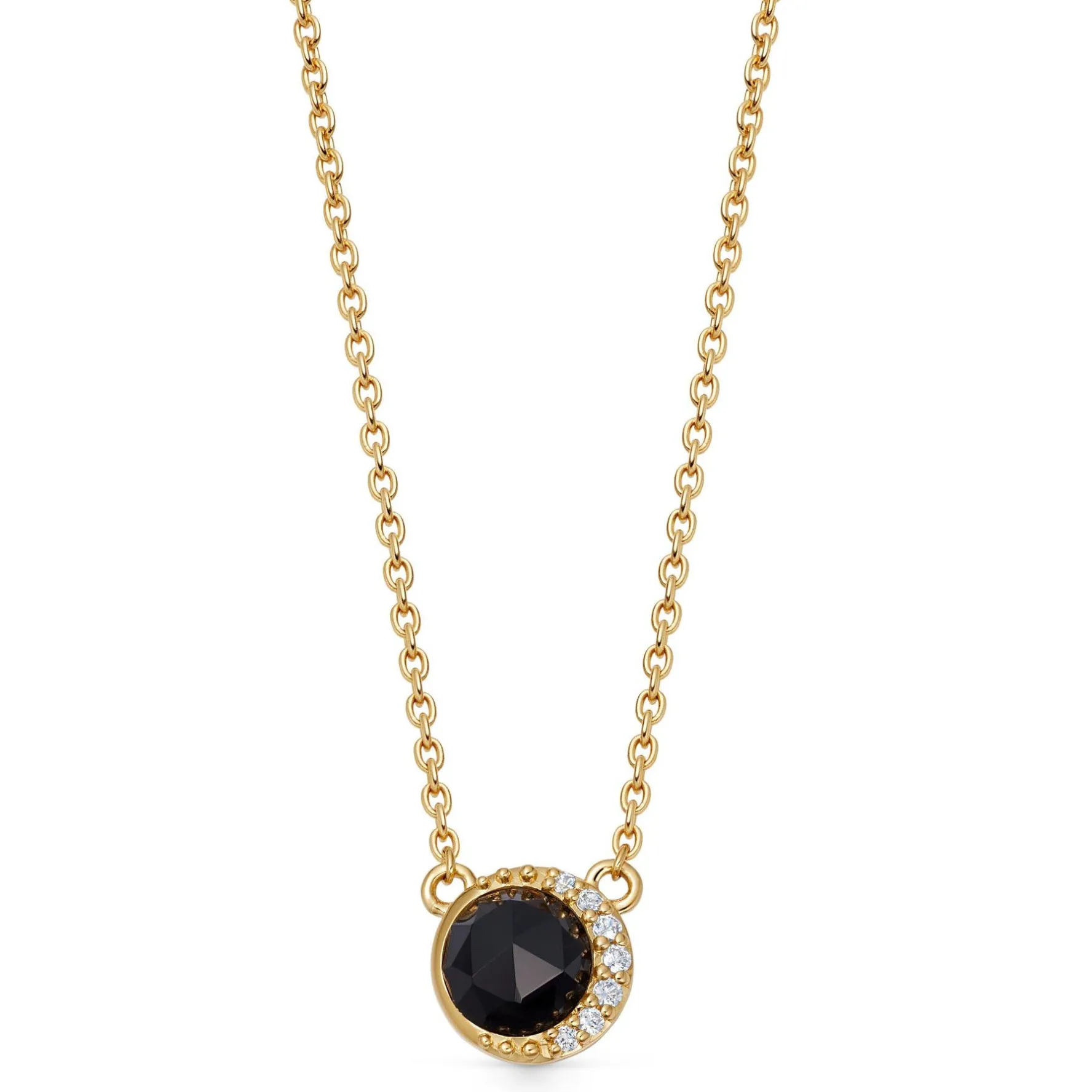 Astley Clarke Luna 18ct Yellow Gold Vermeil Black Onyx Pendant