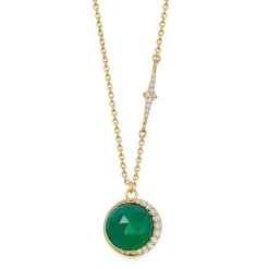 Astley Clarke Luna 18ct Yellow Gold Vermeil Green Chalcedony Pendant