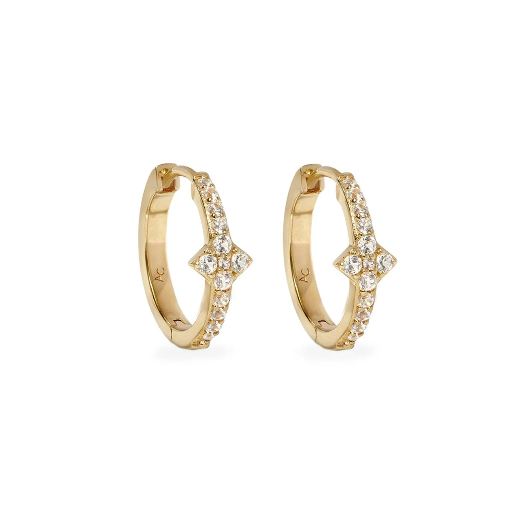 Astley Clarke Luna Light 18ct Yellow Gold Vermeil White Sapphire Hoop Earrings