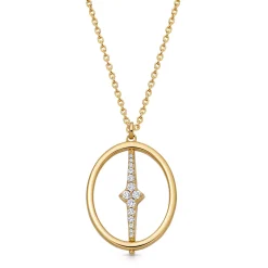 Astley Clarke Luna Light 18ct Yellow Gold Vermeil White Sapphire Spinning Orb Necklace
