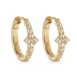 Astley Clarke Luna Light 18ct Yellow Gold Vermeil White Sapphire Hoop Maxi Earrings