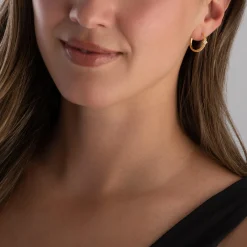 Astley Clarke Luna Light 18ct Yellow Gold Vermeil White Sapphire Hoop Maxi Earrings