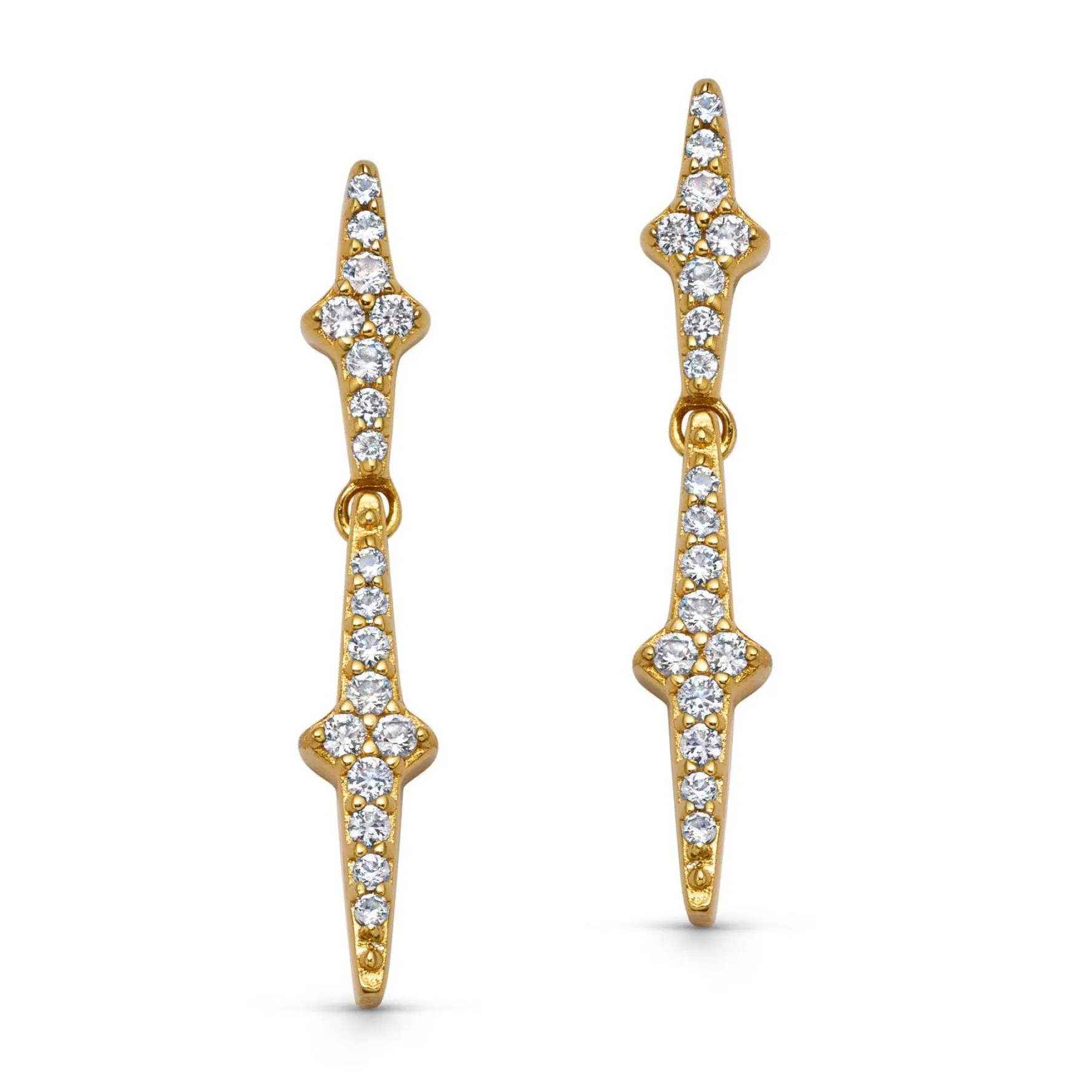 Astley Clarke Luna Light 18ct Yellow Gold Vermeil Light Drop Stud Earrings