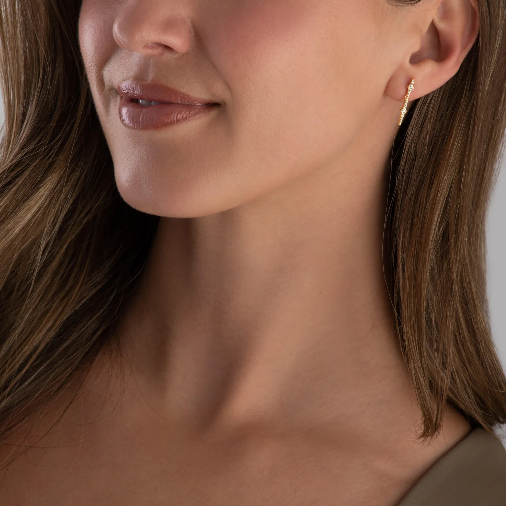 Astley Clarke Luna Light 18ct Yellow Gold Vermeil Light Drop Stud Earrings