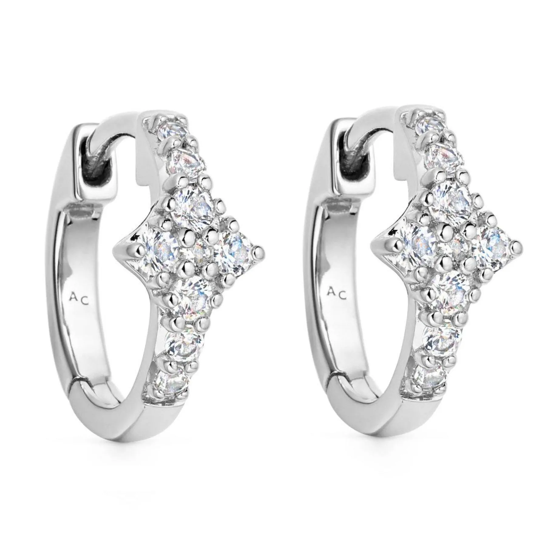 Astley Clarke Luna Silver White Sapphire Huggie Earrings