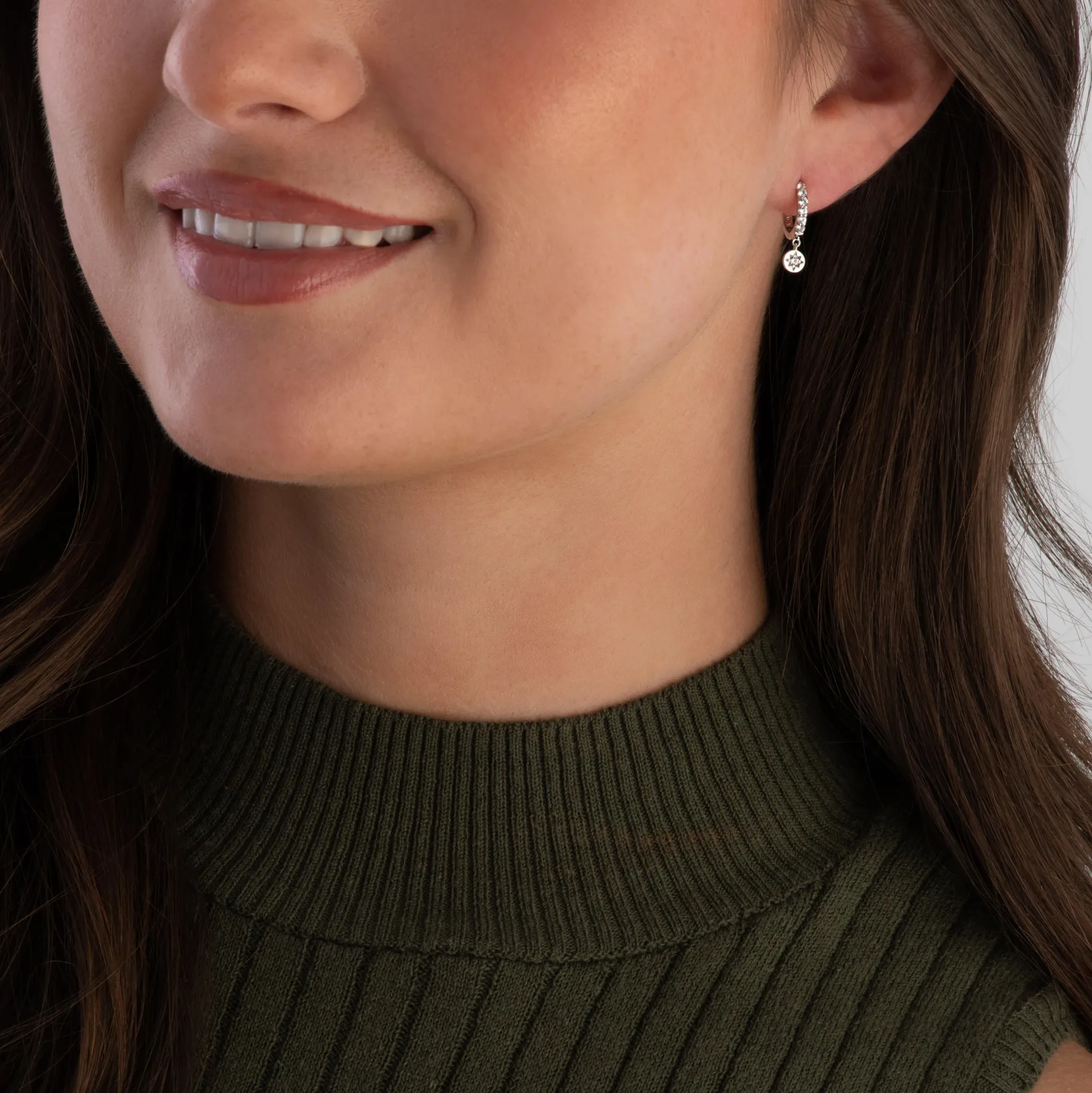 Astley Clarke Polaris Silver White Sapphire Huggie Earrings