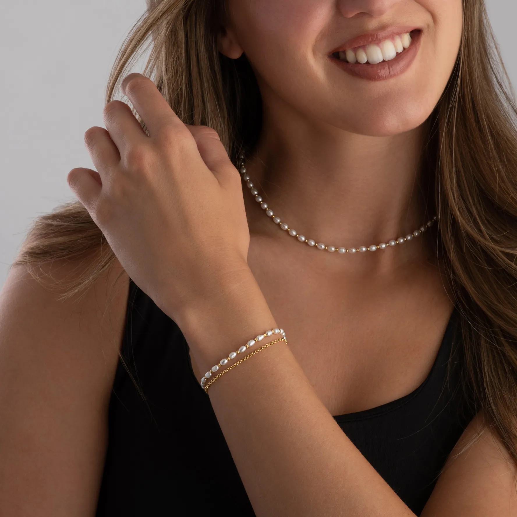 Astley Clarke Stilla 18ct Yellow Gold Vermeil White Freshwater Pearl Choker Necklace