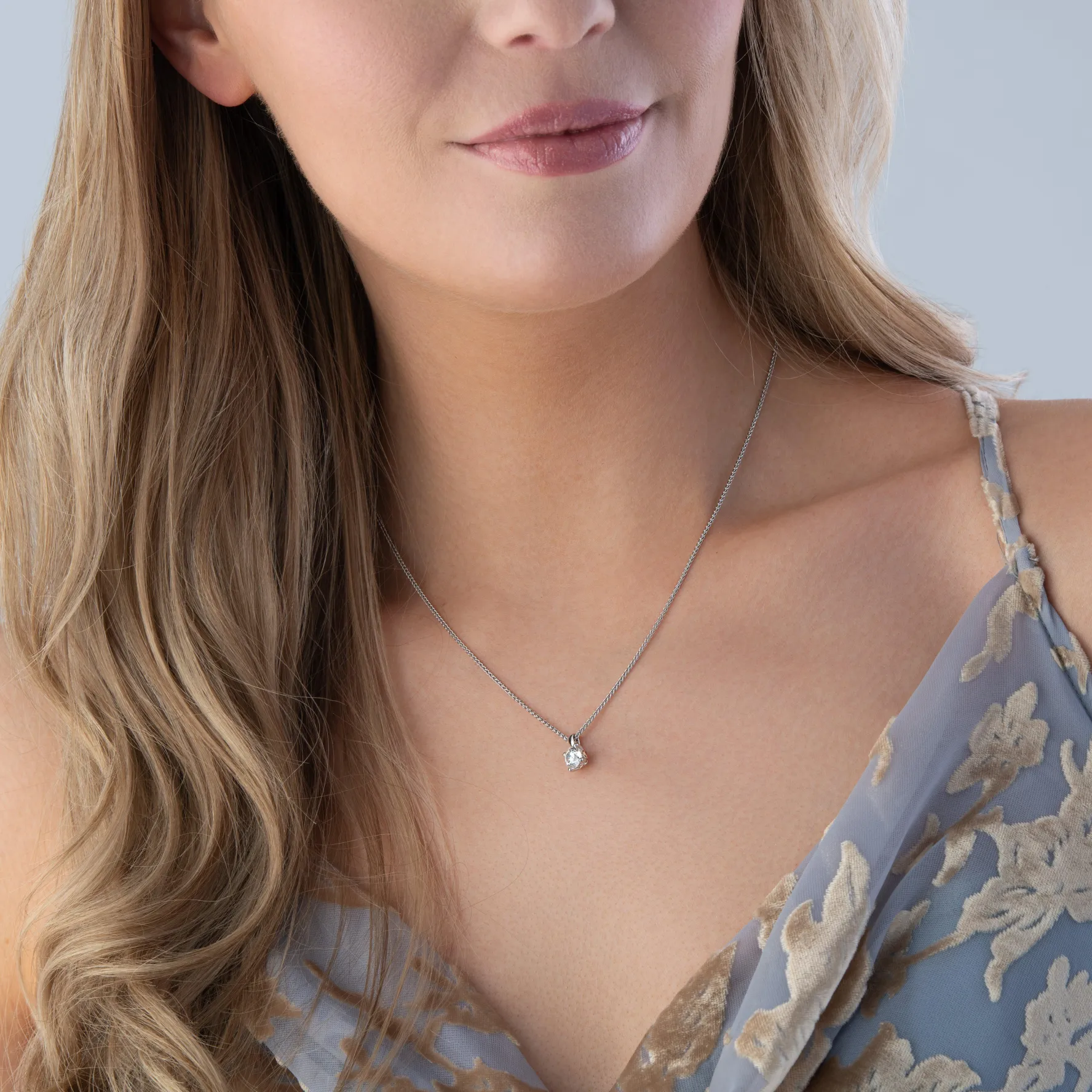 Beaverbrooks Beyond Brilliance 18ct White Gold and Rose Gold Diamond Solitaire Pendant