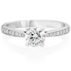 Beaverbrooks Beyond Brilliance 18ct White Gold and Rose Gold Diamond Solitaire Ring