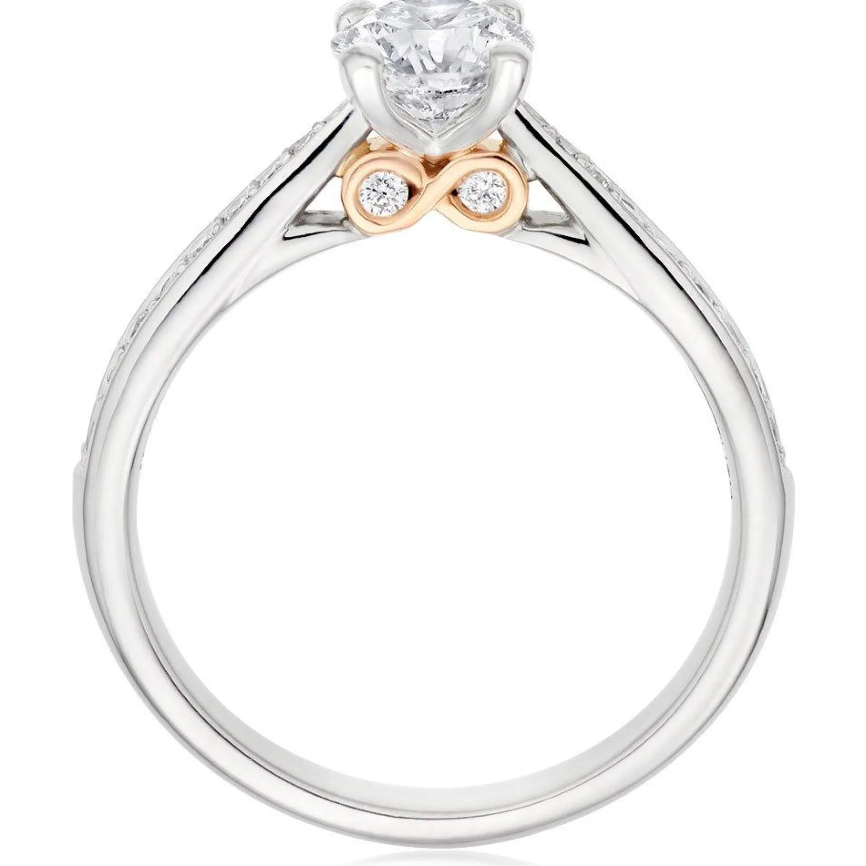 Beaverbrooks Beyond Brilliance 18ct White Gold and Rose Gold Diamond Solitaire Ring
