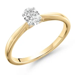 Beaverbrooks Beyond Brilliance 18ct Yellow Gold Oval Shaped Diamond Solitaire Ring