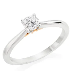 Beaverbrooks Beyond Brilliance 18ct White Gold and Rose Gold Diamond Solitaire Ring