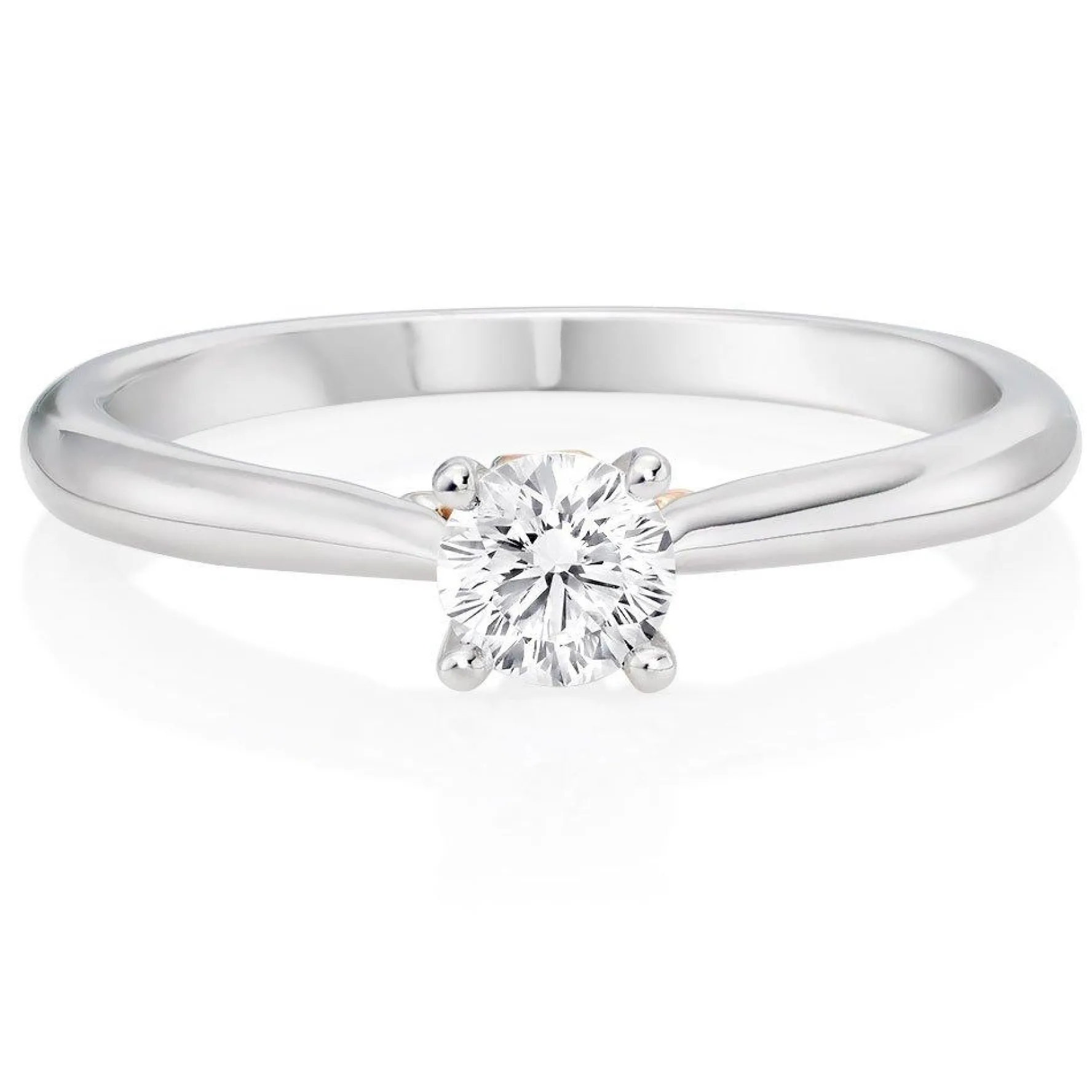 Beaverbrooks Beyond Brilliance 18ct White Gold and Rose Gold Diamond Solitaire Ring