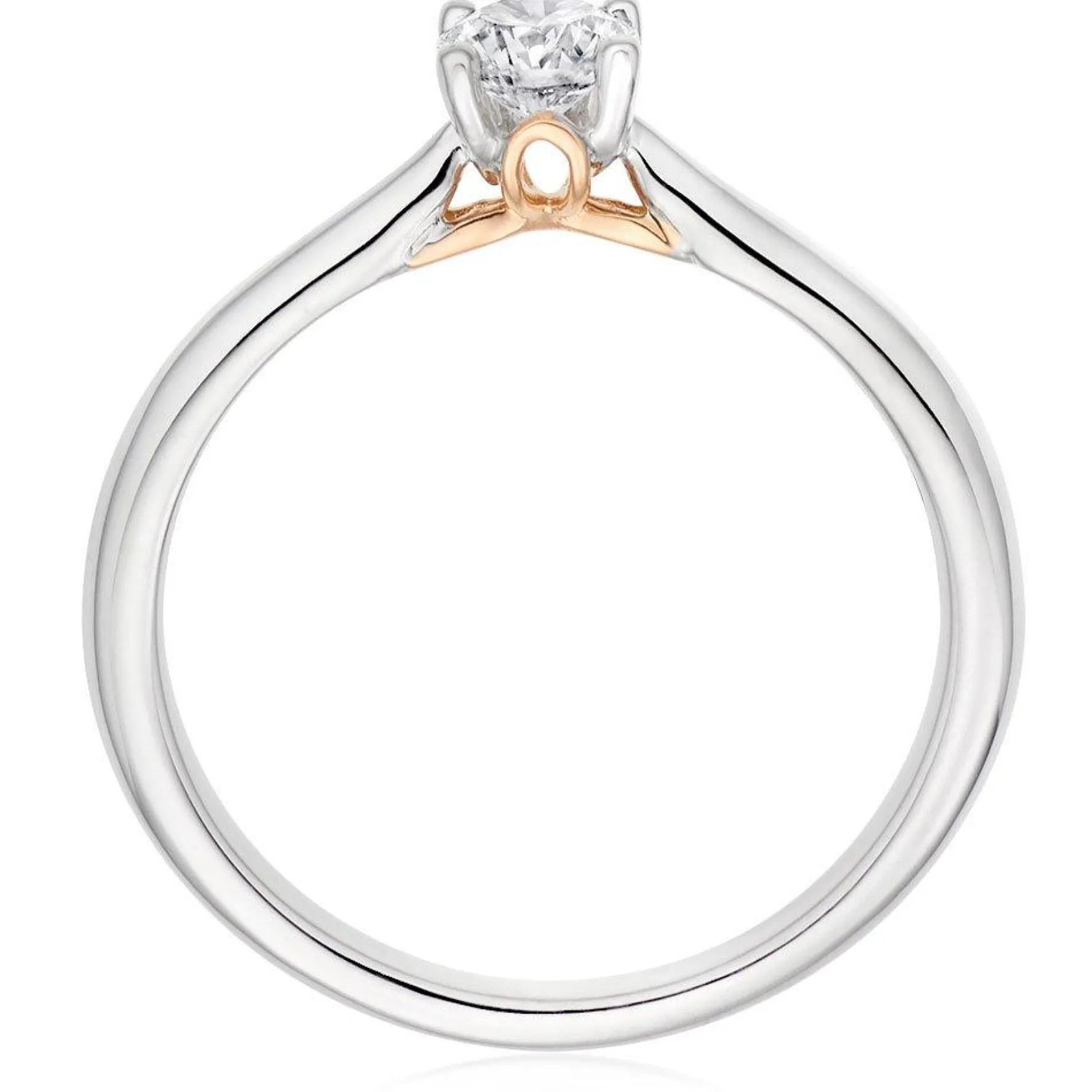 Beaverbrooks Beyond Brilliance 18ct White Gold and Rose Gold Diamond Solitaire Ring