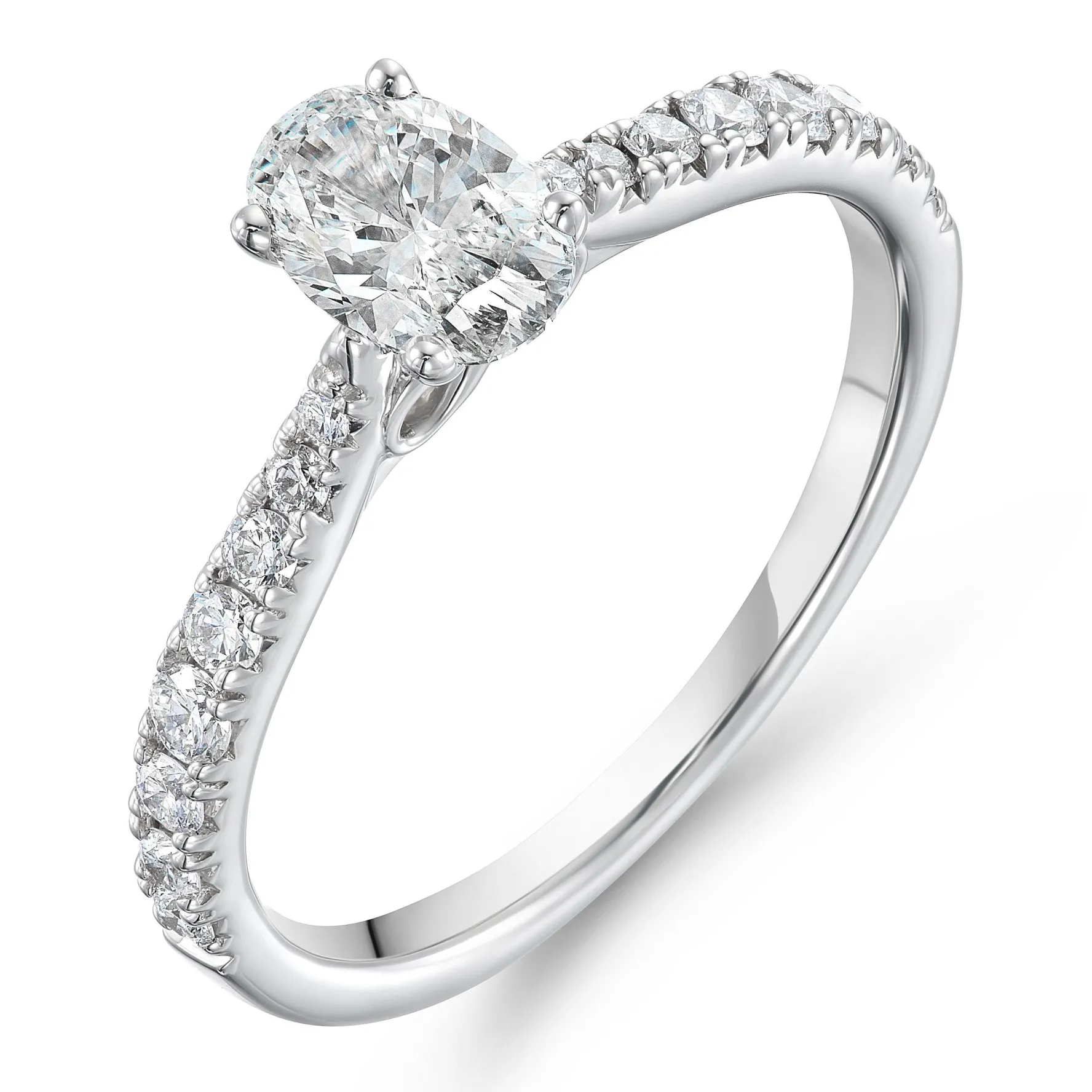 Beaverbrooks Beyond Brilliance 18ct White Gold Oval Shaped Diamond Solitaire Ring