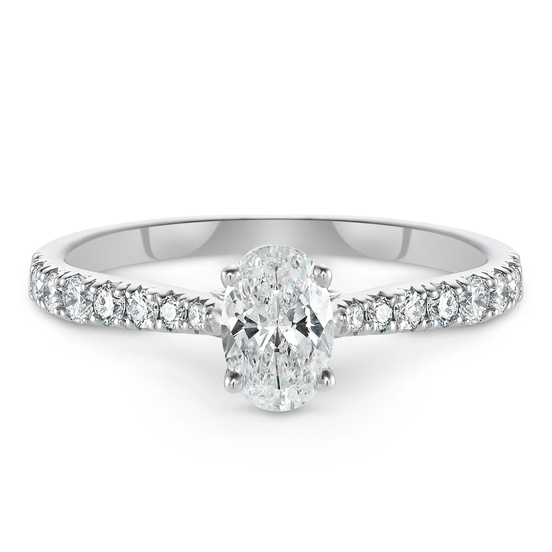 Beaverbrooks Beyond Brilliance 18ct White Gold Oval Shaped Diamond Solitaire Ring