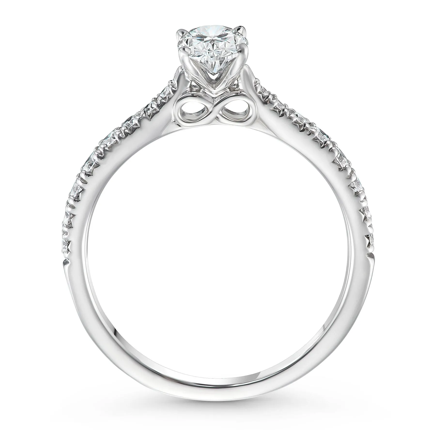 Beaverbrooks Beyond Brilliance 18ct White Gold Oval Shaped Diamond Solitaire Ring