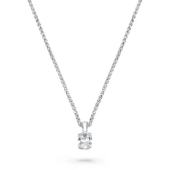 Beaverbrooks Beyond Brilliance 18ct White Gold Diamond Oval Shaped Solitaire Pendant