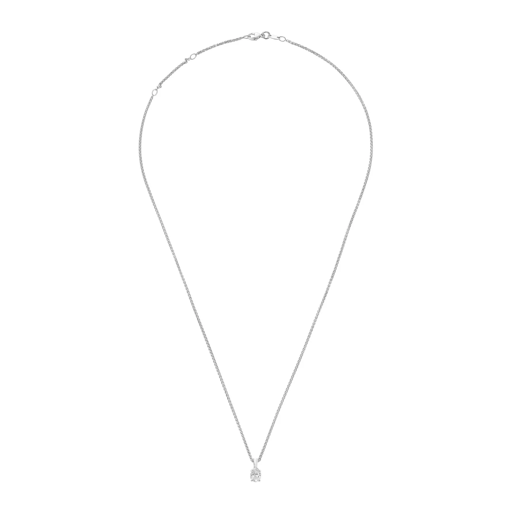 Beaverbrooks Beyond Brilliance 18ct White Gold Diamond Oval Shaped Solitaire Pendant