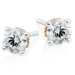 Beaverbrooks Beyond Brilliance 18ct White Gold and Rose Gold Diamond Earrings