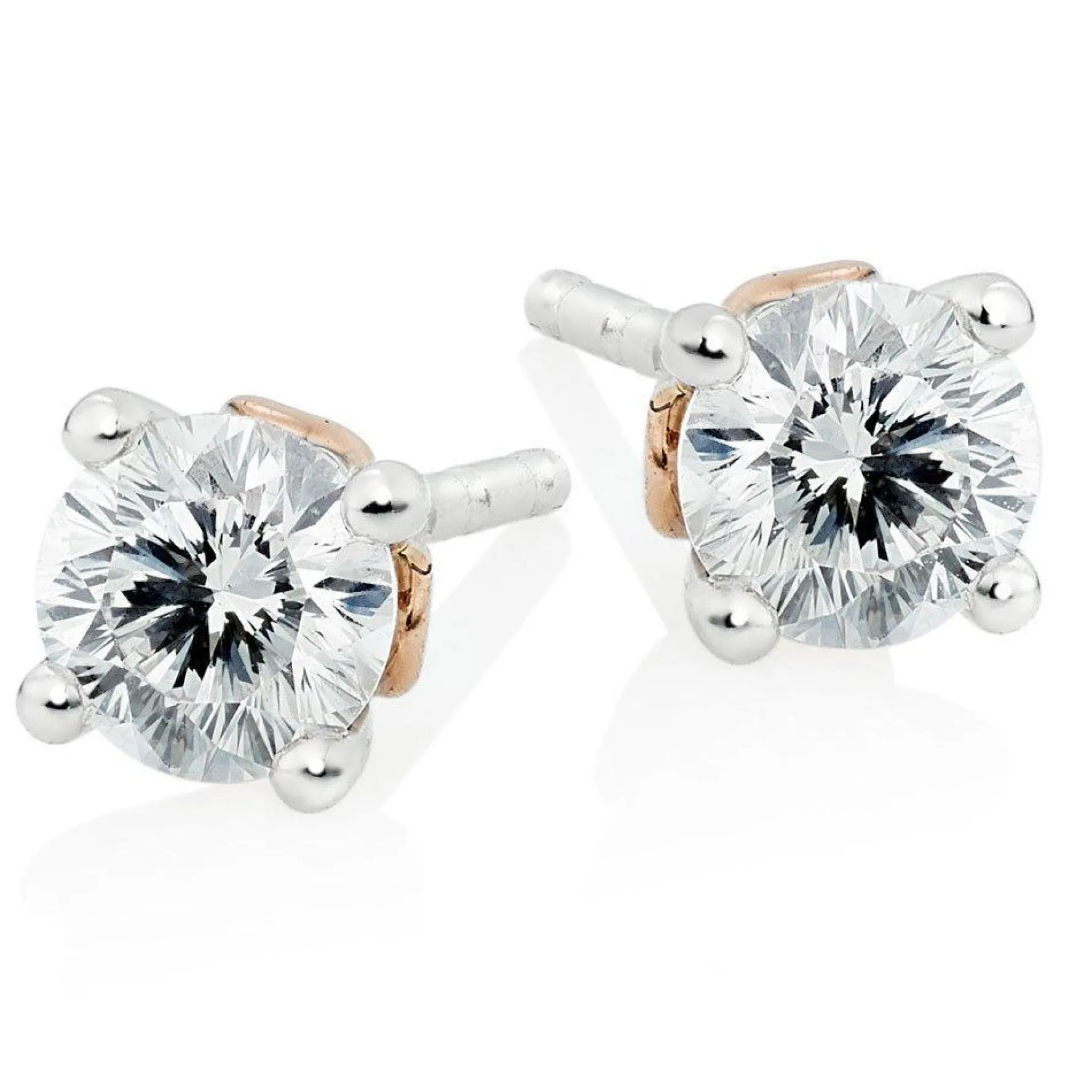 Beaverbrooks Beyond Brilliance 18ct White Gold and Rose Gold Diamond Earrings