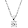 Beaverbrooks Beyond Brilliance 18ct White Gold and Rose Gold Diamond Solitaire Pendant