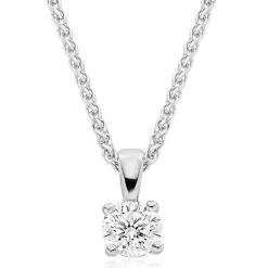Beaverbrooks Beyond Brilliance 18ct White Gold and Rose Gold Diamond Solitaire Pendant