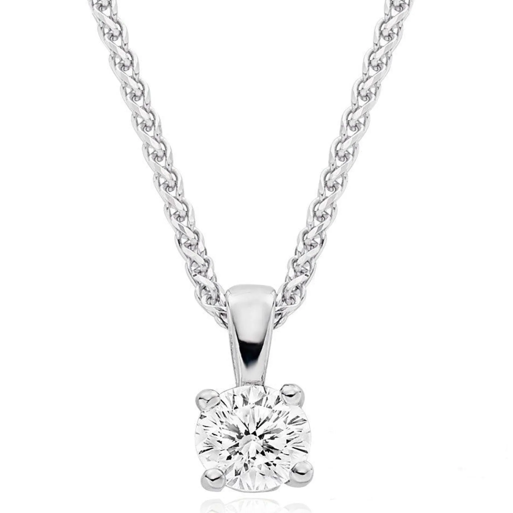 Beaverbrooks Beyond Brilliance 18ct White Gold and Rose Gold Diamond Solitaire Pendant