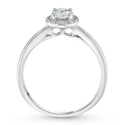 Beaverbrooks Beyond Brilliance 18ct White Gold Diamond Oval Shaped Halo Ring