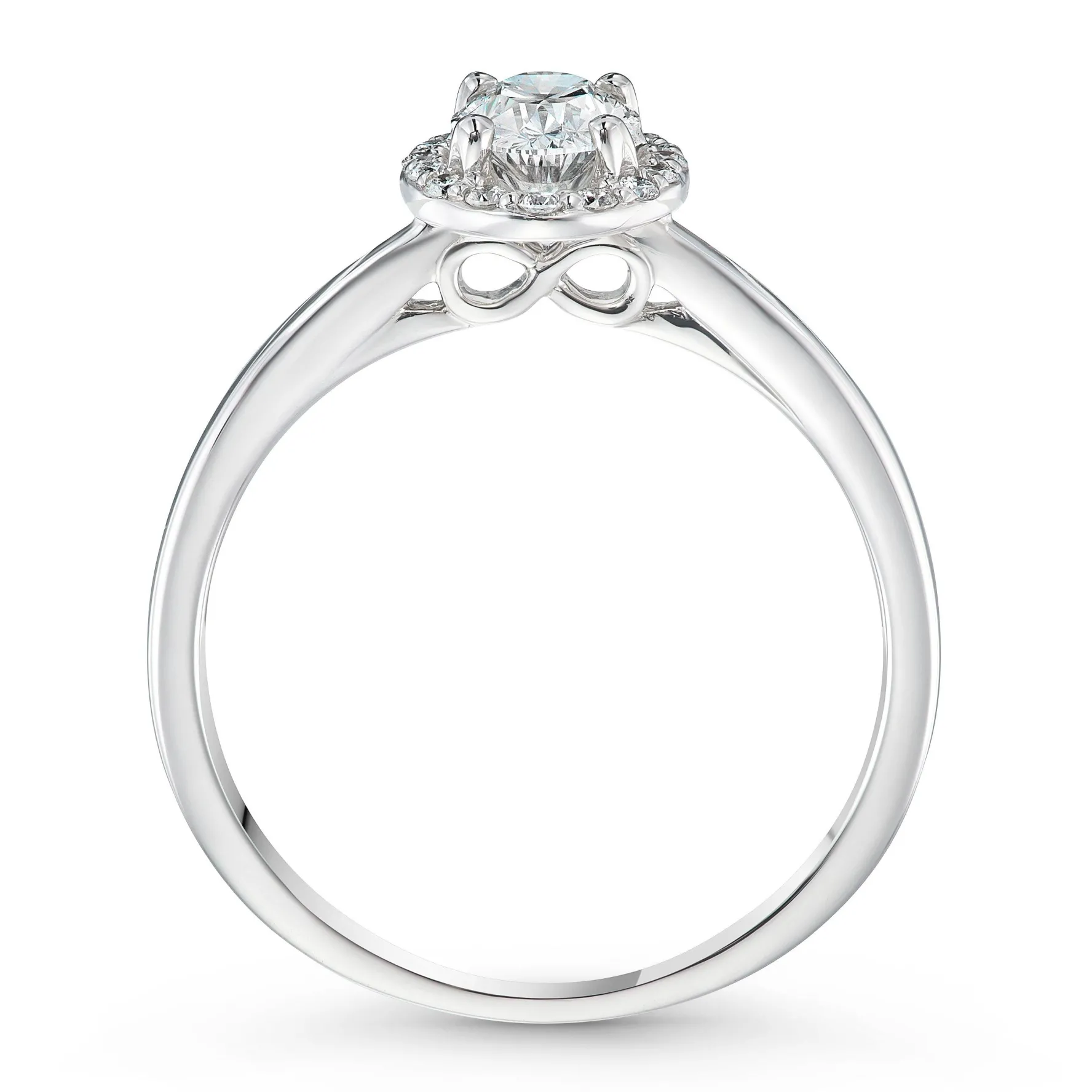 Beaverbrooks Beyond Brilliance 18ct White Gold Diamond Oval Shaped Halo Ring