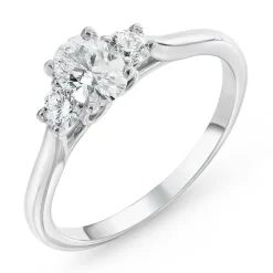 Beaverbrooks Beyond Brilliance 18ct White Gold Oval Shaped Diamond Three Stone Ring