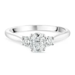 Beaverbrooks Beyond Brilliance 18ct White Gold Oval Shaped Diamond Three Stone Ring