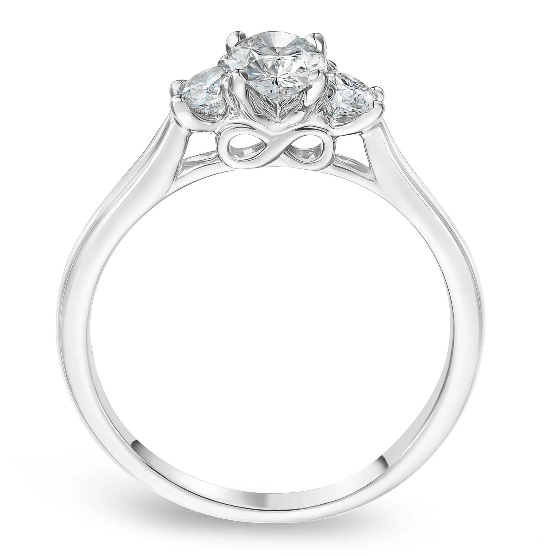 Beaverbrooks Beyond Brilliance 18ct White Gold Oval Shaped Diamond Three Stone Ring