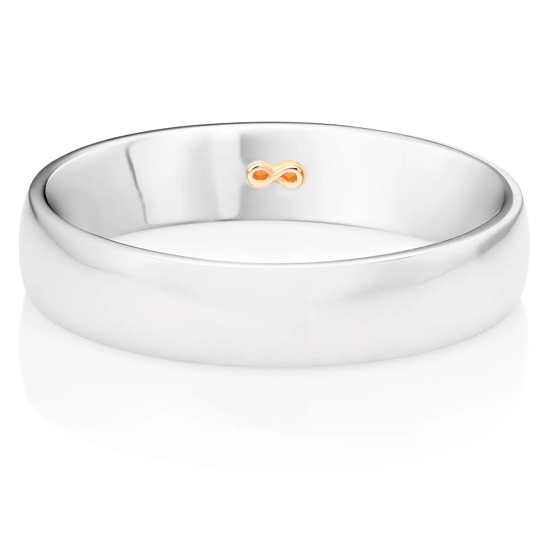Beaverbrooks Beyond Brilliance 18ct White and Rose Gold 5mm Infinity Men's Wedding Ring