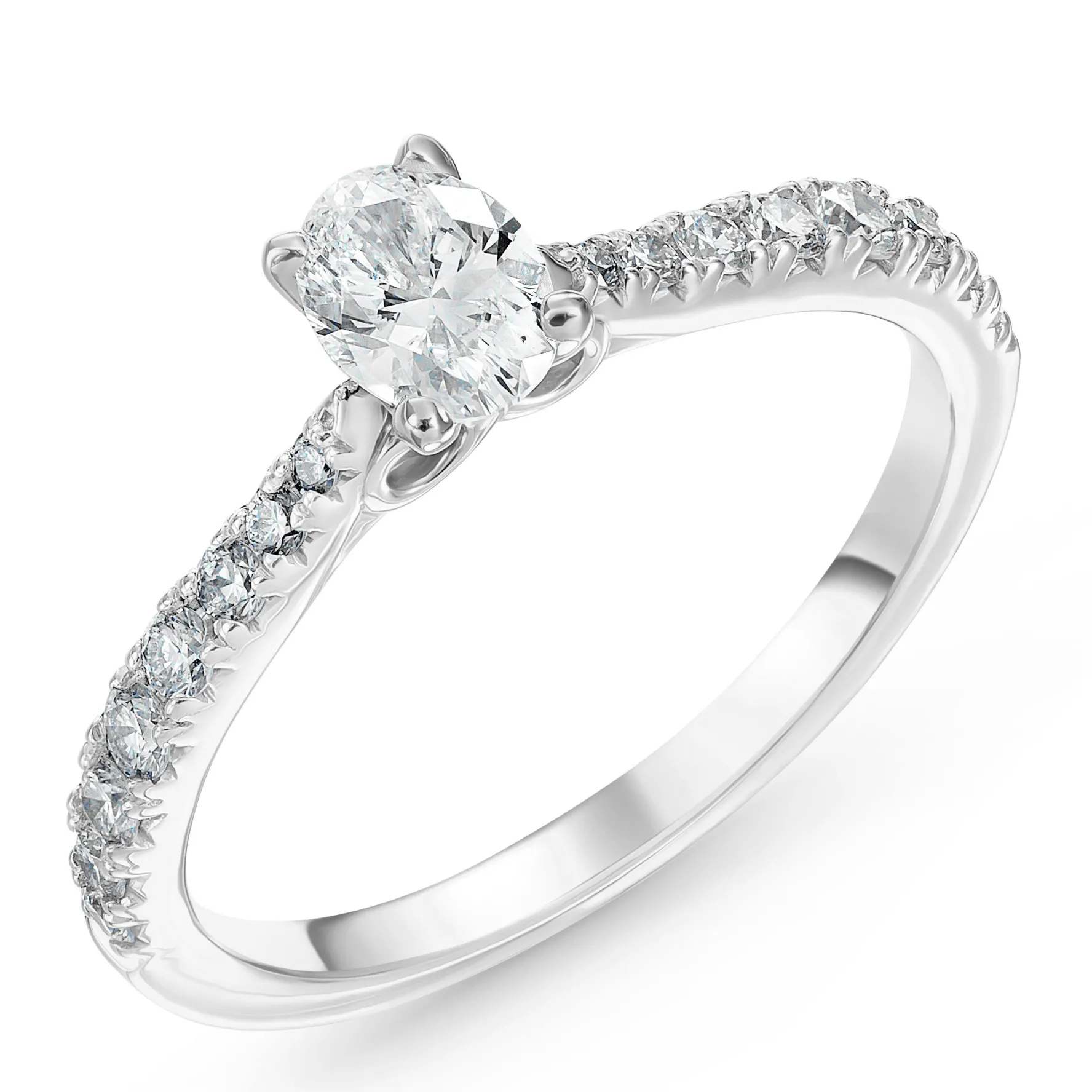 Beaverbrooks Beyond Brilliance 18ct White Gold Oval Shaped Diamond Solitaire Ring
