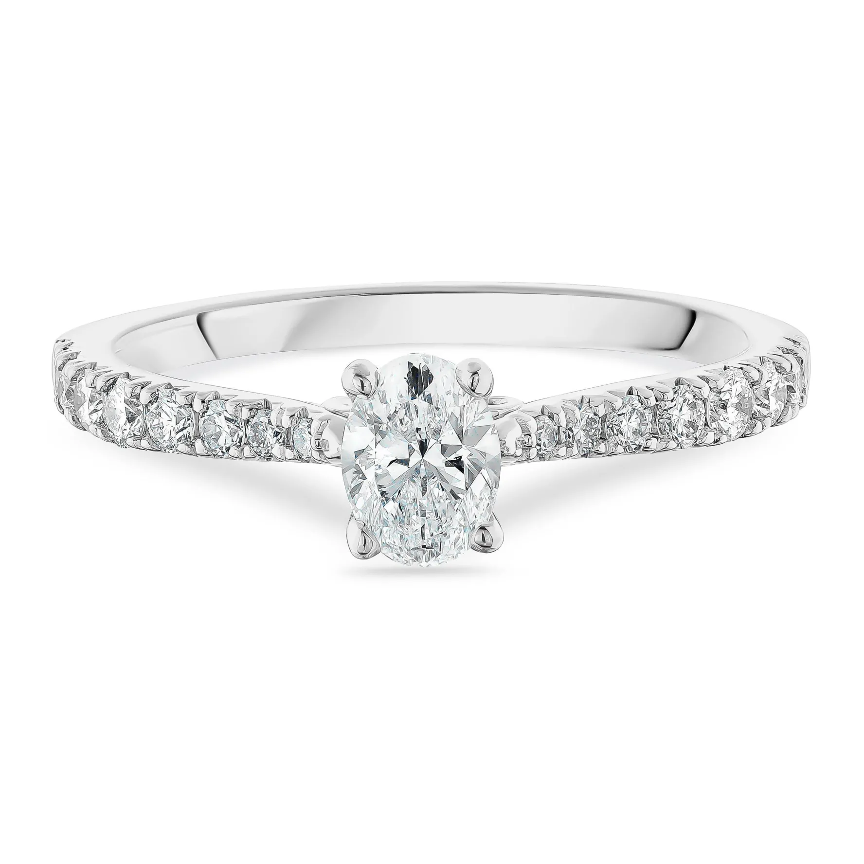 Beaverbrooks Beyond Brilliance 18ct White Gold Oval Shaped Diamond Solitaire Ring