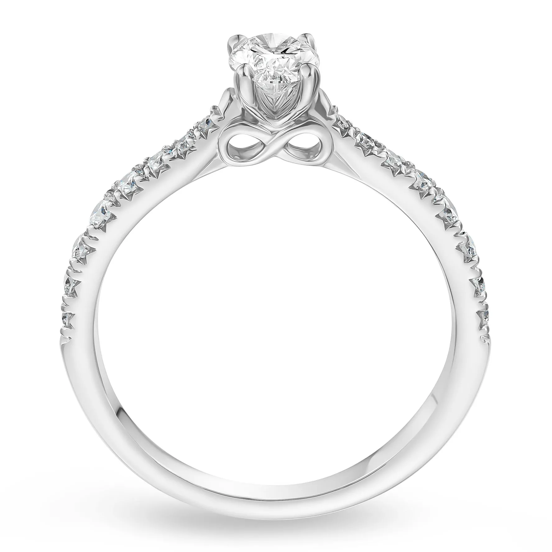 Beaverbrooks Beyond Brilliance 18ct White Gold Oval Shaped Diamond Solitaire Ring