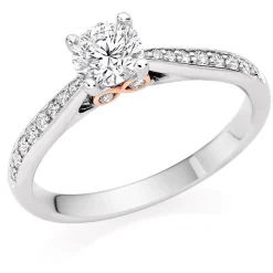 Beaverbrooks Beyond Brilliance 18ct White Gold and Rose Gold Diamond Solitaire Ring