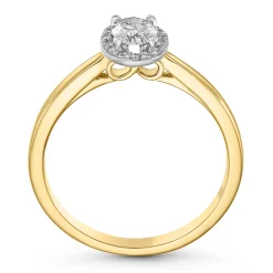 Beaverbrooks Beyond Brilliance 18ct Yellow Gold Oval Shaped Diamond Halo Ring